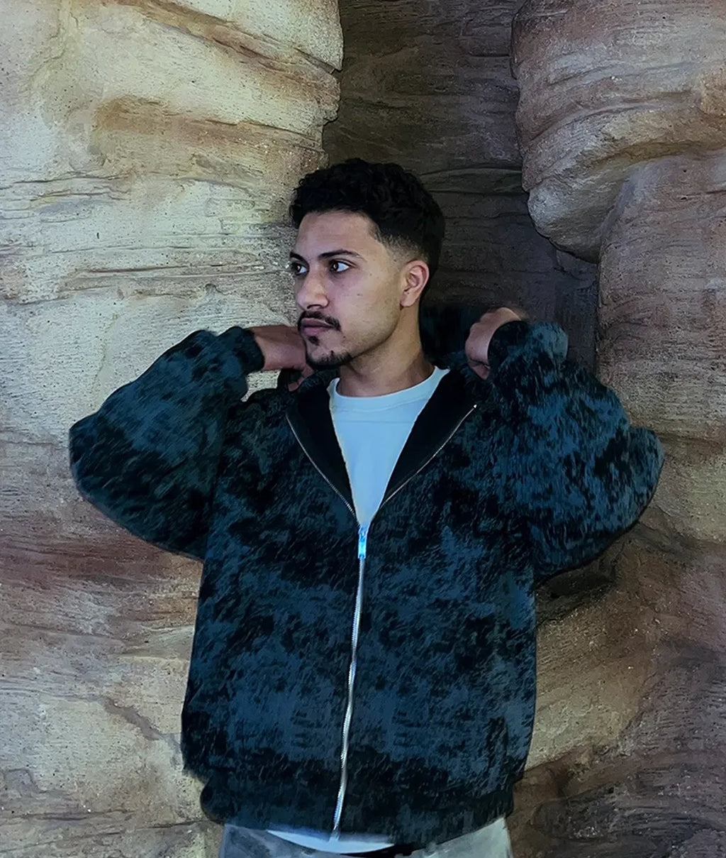 GHOST BLACK ZIP-UP JACKET